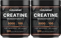 NatureBell 2 Pack Instant Creatine Monohydrate Powder 500g, 5,000mg Per Serving | Micronized, Pure, & Unflavored | Pre-Workout | Keto, Vegan, Filler-Free | 200 Servings (2.2 lb)
