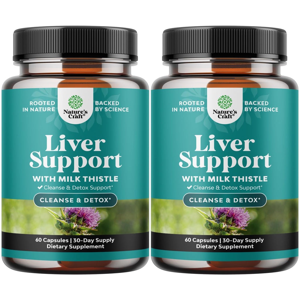 Liver Cleanse Detox & Repair - Herbal Liver Support Milk Thistle Supplement - Silymarin Milk Thistle Supplements with Dandelion Root, Choline, Beetroot & Artichoke Extract - 60 Count (Pack of 2)