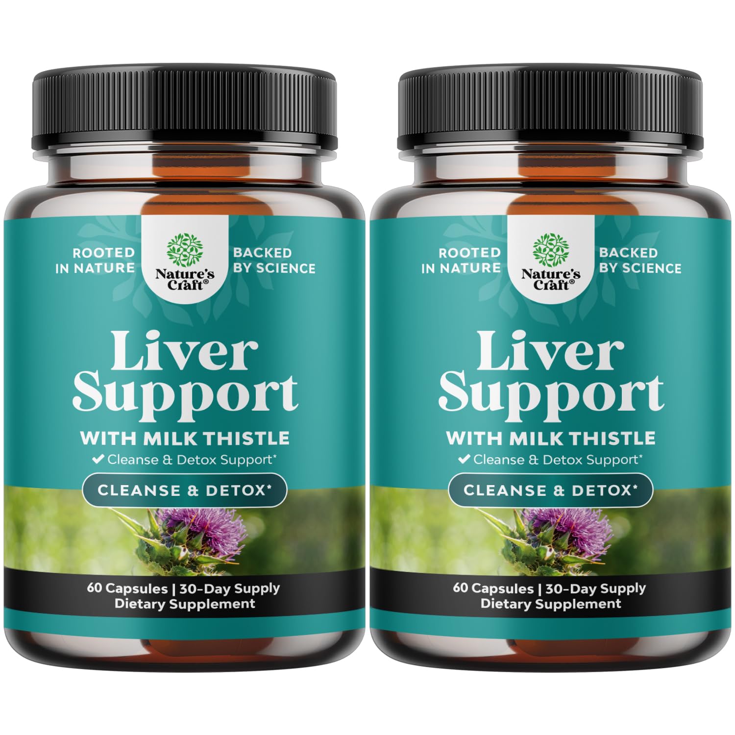 Liver Cleanse Detox & Repair - Herbal Liver Support Milk Thistle Supplement - Silymarin Milk Thistle Supplements with Dandelion Root, Choline, Beetroot & Artichoke Extract - 60 Count (Pack of 2)