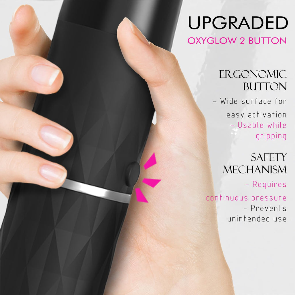 Lucsuer OxyGlow2 Cordless High Frequency Facial Machine - ProFacial Wand Clinical Skin Therapy Wand - Neon+Argon Gas (Onyx Black)