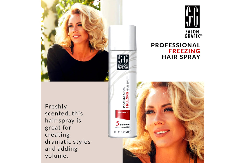 Salon Grafix Hairspray Freezing Mega Hold 10 Ounce (295ml) (6 Pack)