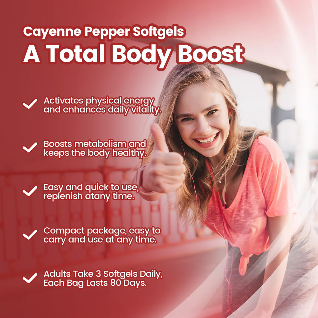 VivoNu Cayenne Pepper Softgels Supplement, Supports Leg Vein, Heart and Blood Vessel Health, with Vitamin E D3+K2 and Extracts of Grape Seed, Hawthorn, Beetroot and Others