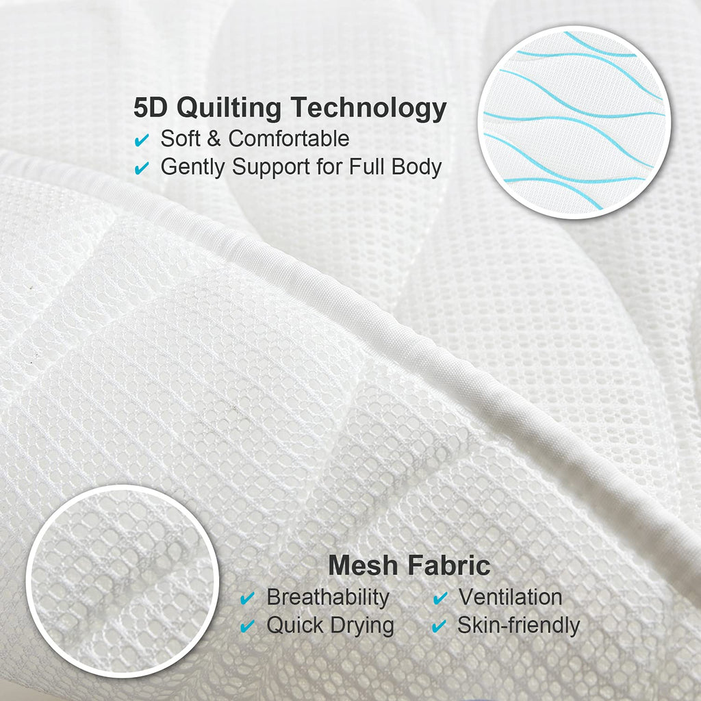OMYSTYLE Full Body Bath Pillow, Bath Pillows for tub with Mesh Washing Bag & 21 Non-Slip Suction Cups, Spa Bathtub for Head Neck Shoulder and Back Support - 5D Air Mesh & Quick Drying