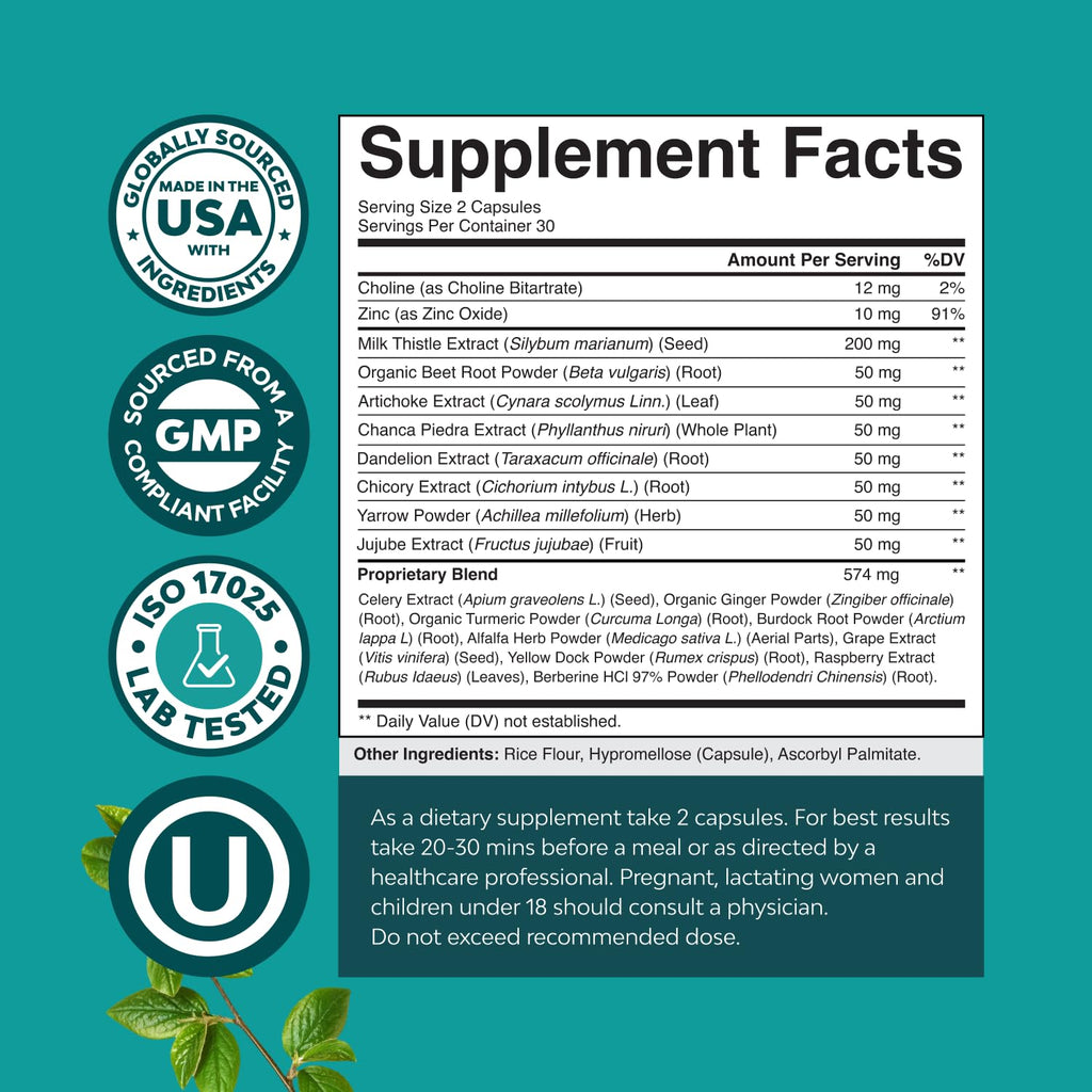 Liver Cleanse Detox & Repair - Herbal Liver Support Milk Thistle Supplement - Silymarin Milk Thistle Supplements with Dandelion Root, Choline, Beetroot & Artichoke Extract - 60 Count (Pack of 2)