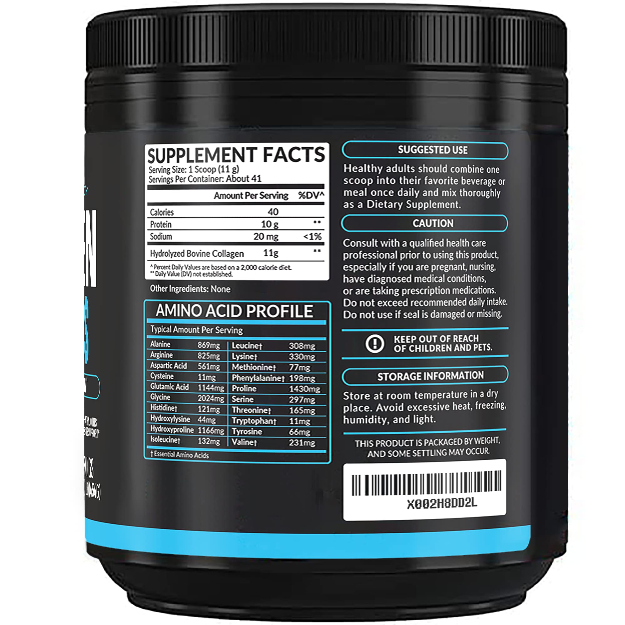 AMPLICELL Multi Collagen Peptides Powder for Men & Women, 41 Servings