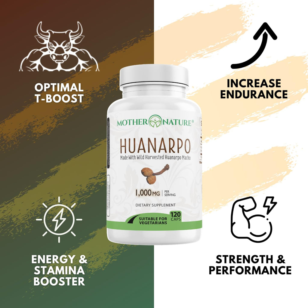 MNO Huanarpo Macho 1000mg Vegan Capsules for Men, 120 Count, Gluten-Free