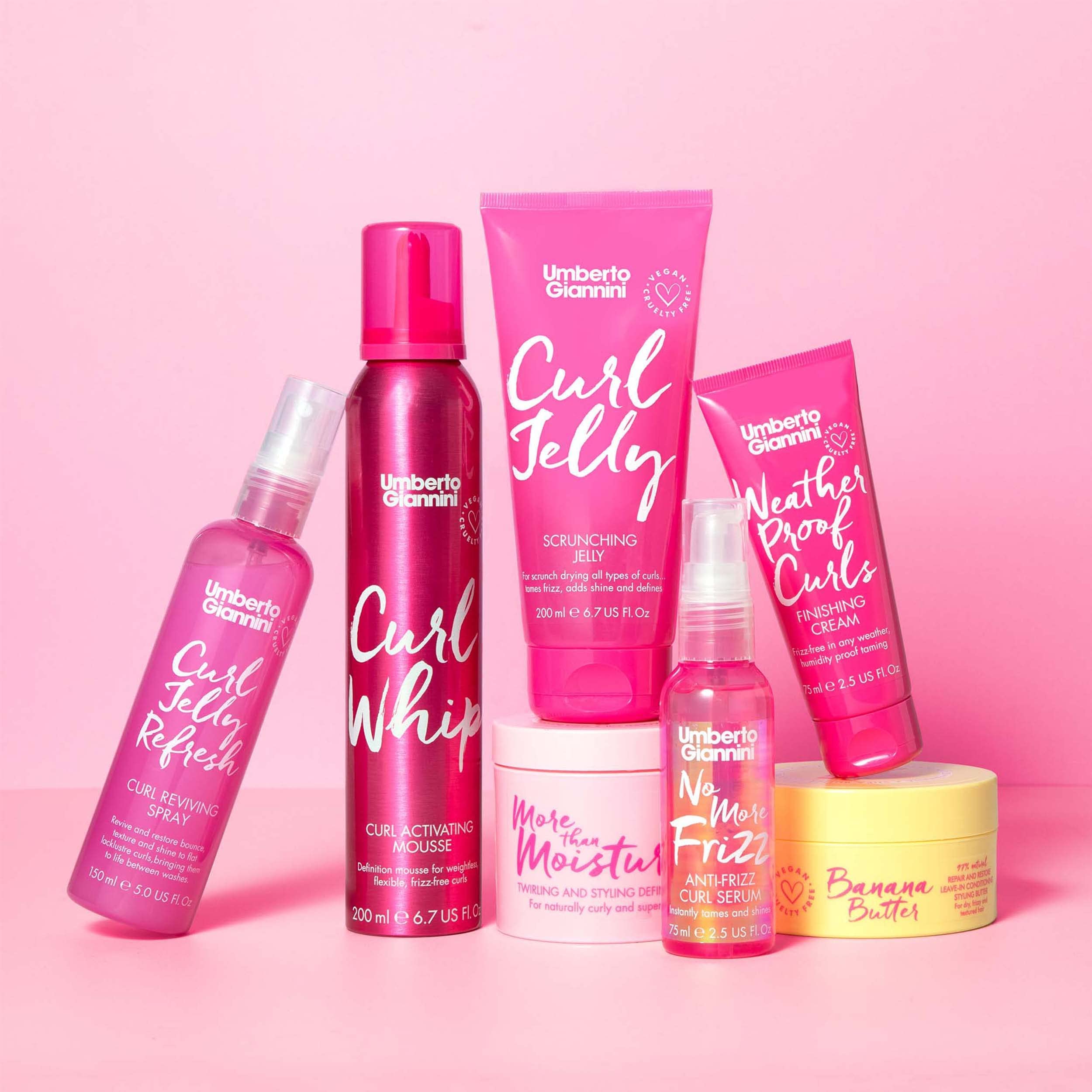 Umberto Giannini No More Frizz Curl Serum, Vegan & Cruelty Free Anti-Frizz Serum for Curly or Wavy Hair, 75 ml