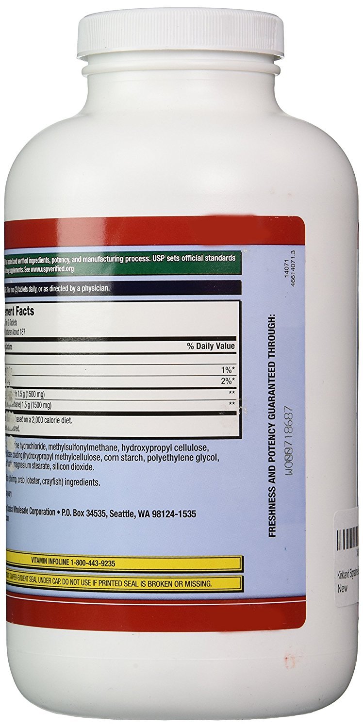 Kirkland Signature Glucosamine with MSM, 375 Tablets (2 Pack)