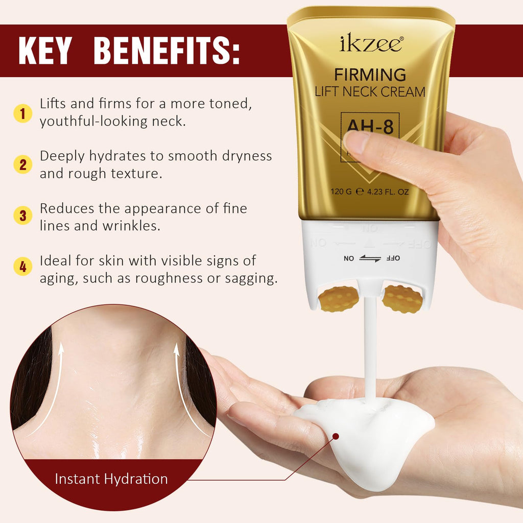 Firming Neck Cream,Roller Neck Cream for Crepey Skin Body Care Comfort,Moisturizing Body Cream,Anti-Aging and Reduces the Fine Lines and Wrinkles 4.23oz