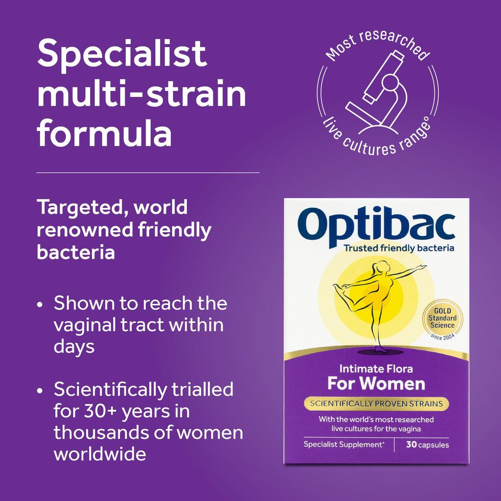 Optibac for Women - Vaginal Live Cultures Supplement - 60 Vegan Capsules