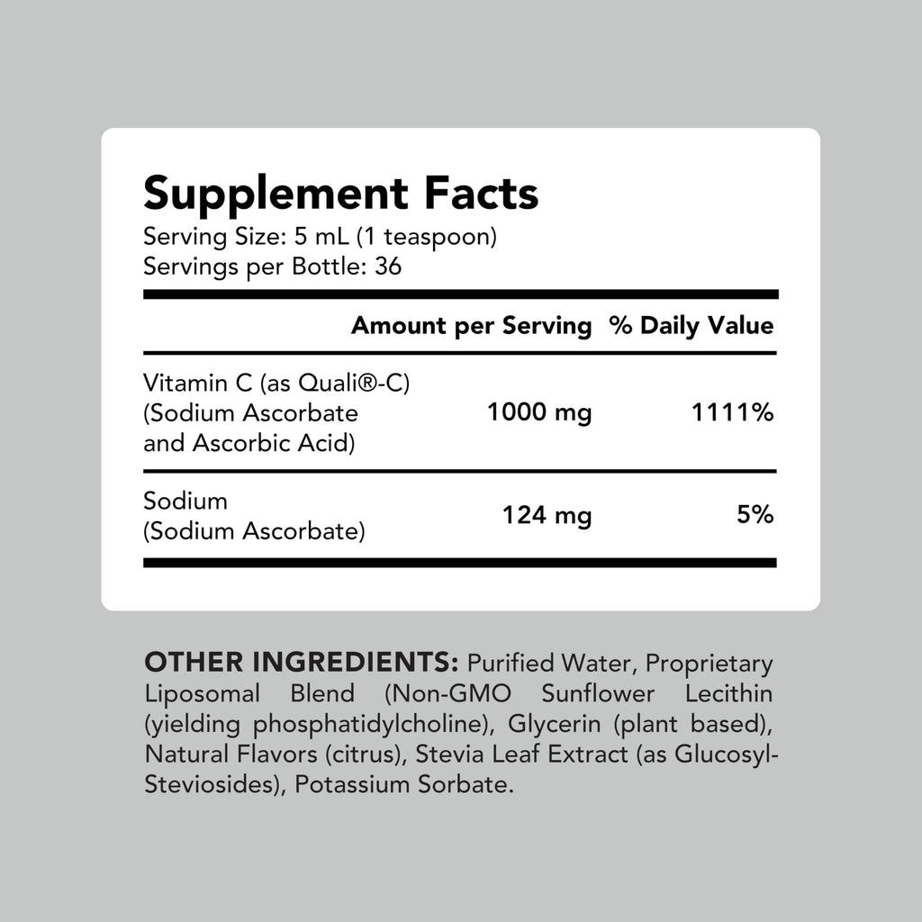 AMANDEAN Liposomal Vitamin C 1000mg. Liquid VIT C Supplement. Immune Support, Skin Health, Collagen Production. Fast Absorbing Antioxidant Delivery. Quali-C, Soy-Free, Vegan, Non-GMO.