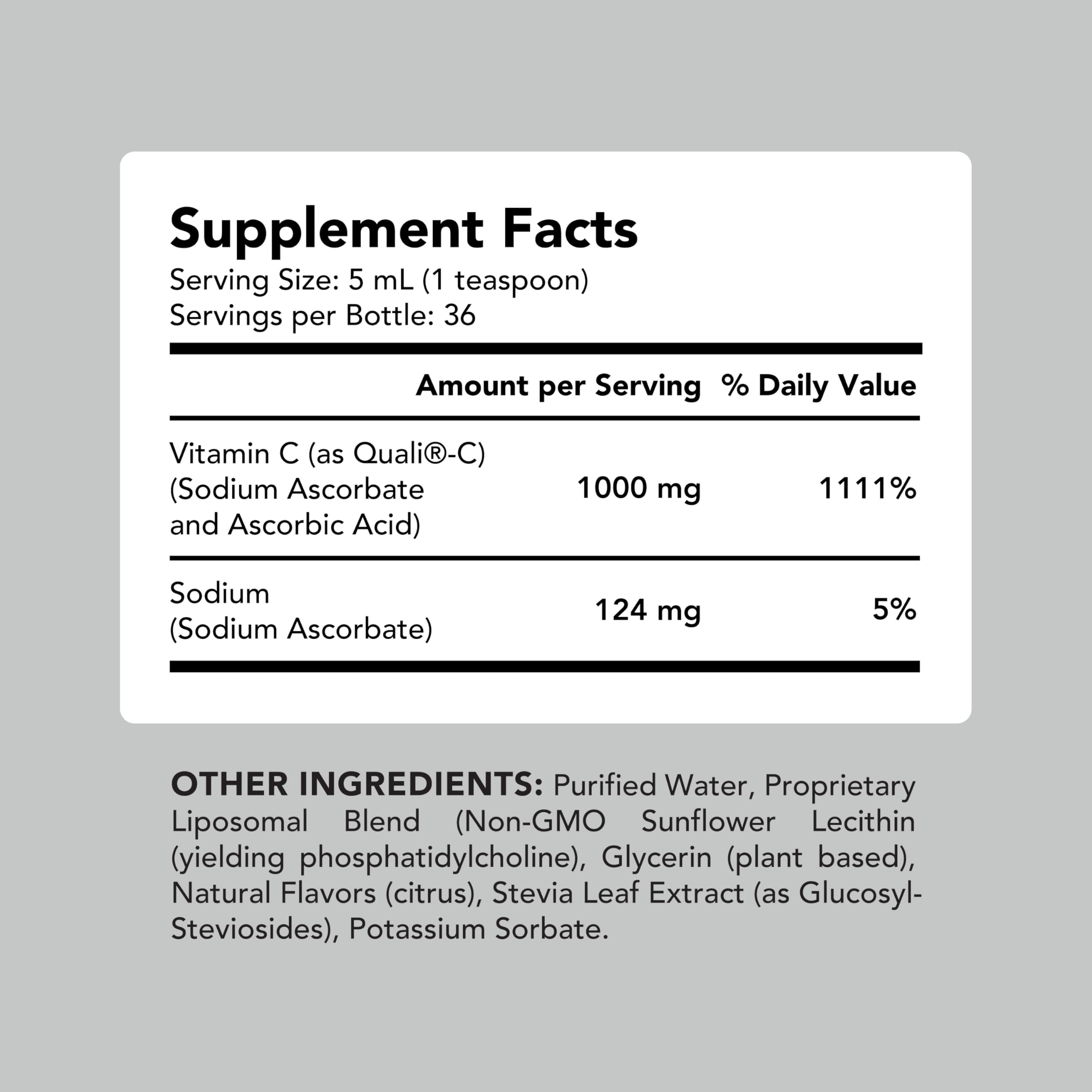 AMANDEAN Liposomal Vitamin C 1000mg. Liquid VIT C Supplement. Immune Support, Skin Health, Collagen Production. Fast Absorbing Antioxidant Delivery. Quali-C, Soy-Free, Vegan, Non-GMO.