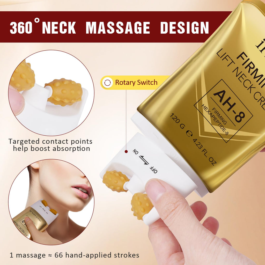 Firming Neck Cream,Roller Neck Cream for Crepey Skin Body Care Comfort,Moisturizing Body Cream,Anti-Aging and Reduces the Fine Lines and Wrinkles 4.23oz
