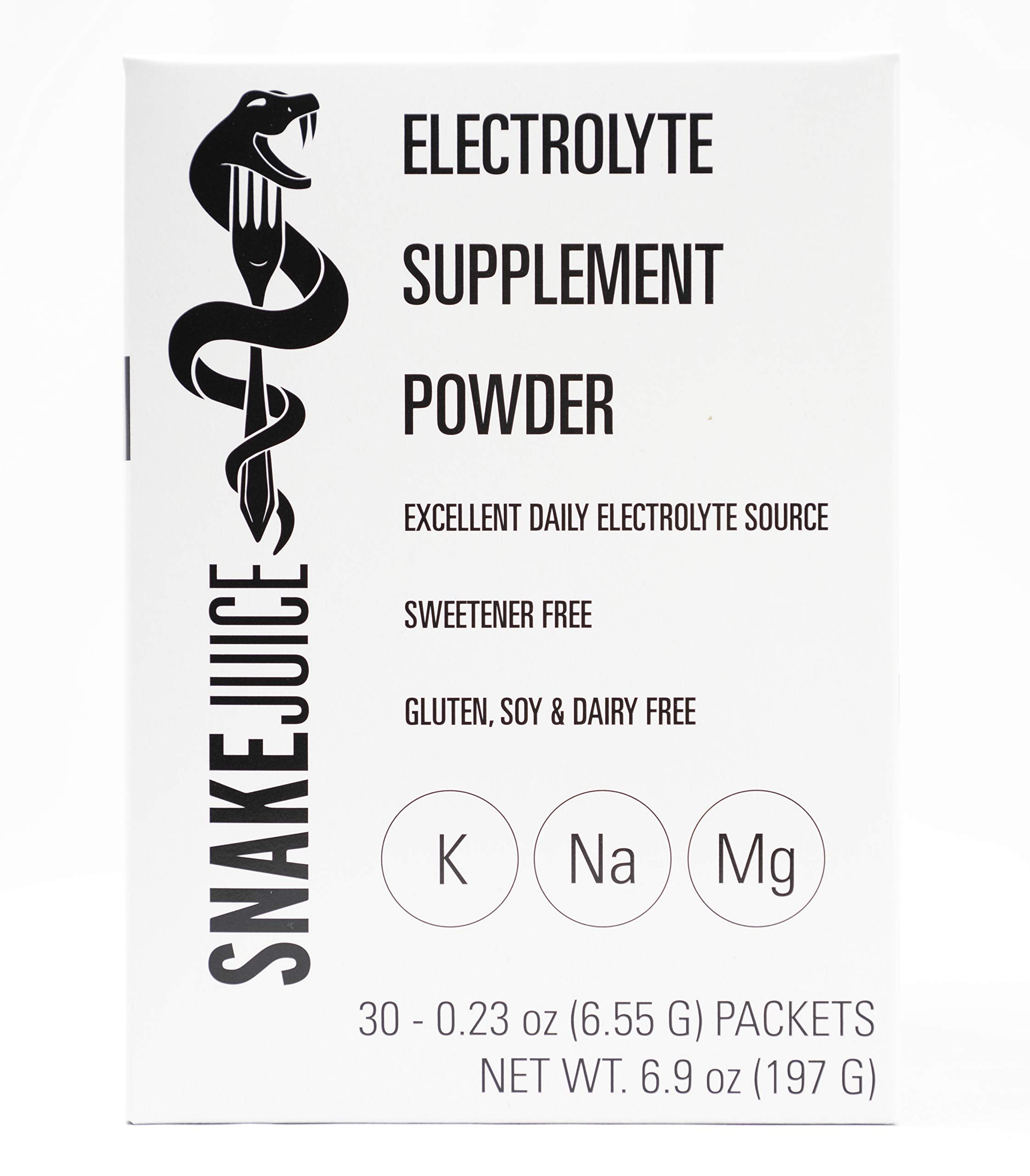 SNAKE Juice Electrolyte Powder, Unflavored, 5 Ingredients, 1,300mg Potassium per Stick, 1,045mg Sodium, 100mg Magnesium, No Sugar, No Sweeteners, No Dyes, Hydration & Recovery, 30 Stick Packs
