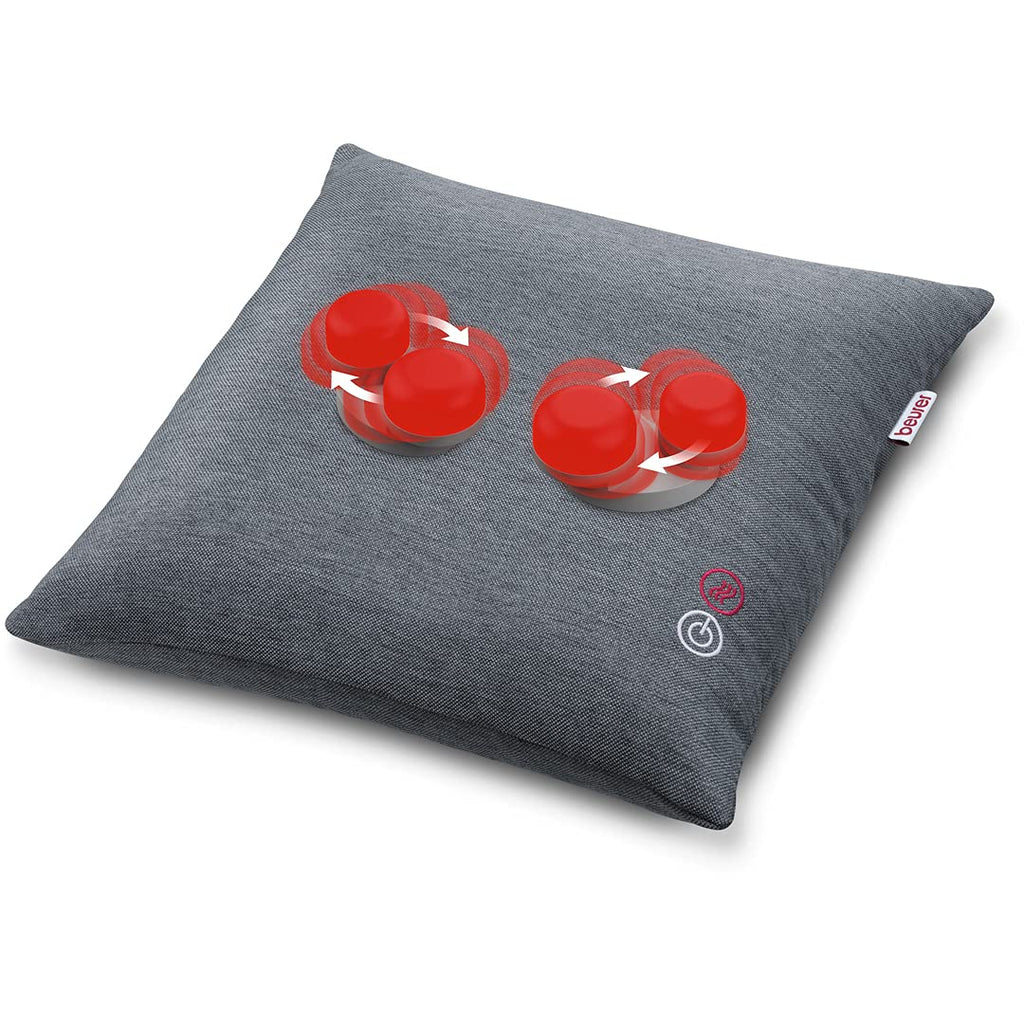Beurer Shiatsu Back and Neck Massager | Kneading Deep Tissue Massage Pillow with Heat | Shiatsu Massager for Neck, Shoulders, Lower Back, Legs | Portable Massage Cushion with Optional Heat, MG134