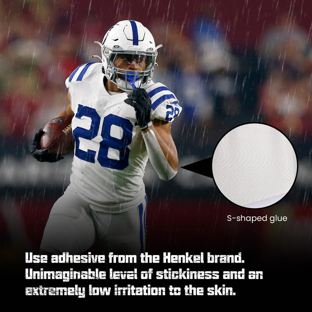 Inchfight White Extra Wide Football Turf Tape Protects Skin from Turf Burns, 1 Roll 4 Inch x 10 Yards, Ultra Sticky, Breathable & Hypoallergenic Athletic Turf Tape for All Levels of Football Athletes