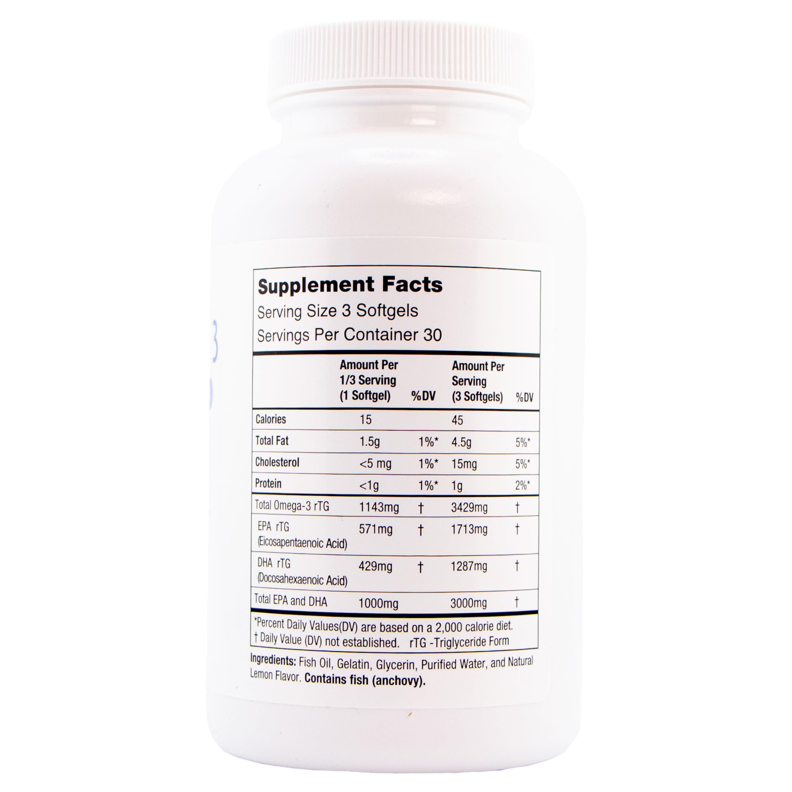 Oasis TEARS ON3000 Omega™ 3 Fish Oil 3000mg DHA & EPA Dietary Supplement | 90 Softgels | Non-GMO, Gluten-Free, Dairy-Free