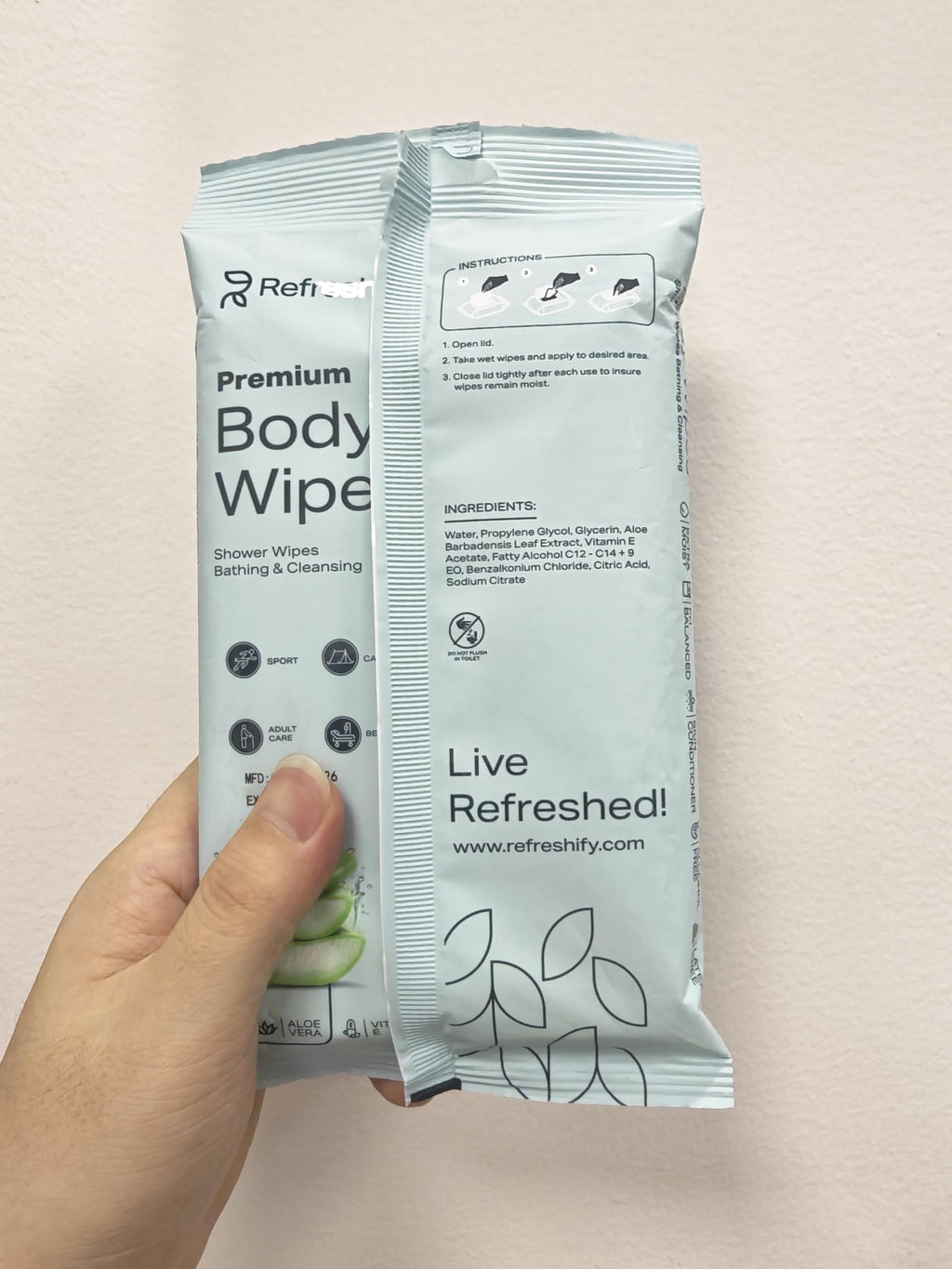 240 XL Shower Wipes – Body Wipes for Adults Bathing No Rinse – 24 Packs of 10 – Extra Moist Bath with Aloe & Vitamin E for Camping, Travel, Gym & Bedridden Care