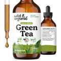 Wild & Organic Green Tea Extract Liquid Drops - Antioxidant Support - Pure Green Tea Supplement - 84-Day Supply - Vegan, Sugar & Alcohol-Free Camellia Sinensis Tincture - 4 fl oz