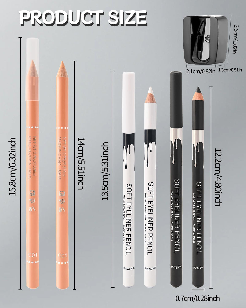 12 Pcs Barber Pencil for Lineup, White Magic Smudge-Proof Beard Pen Hairline Pencils Barber Chalk Set with Sharpener, Edge Hair Design Hairline Outliner Pencil & Beard Shaping Guide Pen for Men Makeup