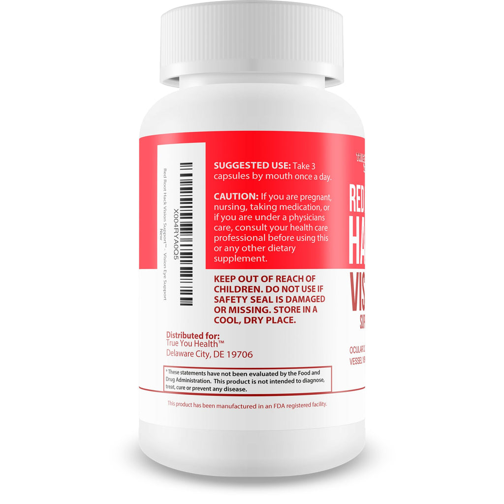 Red Root Hack Vision Supplement - Our Best Eye Pills for Ocular Clog - Vision Eye Vitamins to Improve Eyesight - Our Best Bloodflow Vision Pills Sight Care Formula with Vitamin A, Lutein, Zeaxanthin