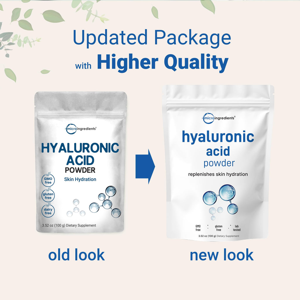 Hyaluronic Acid Serum Powder, 100 Grams | Low Molecular Weight, Cosmetics Grade | Skin Hydration and Moisture Support Supplements | Vegan, Water Soluble (Within 2 Hours)
