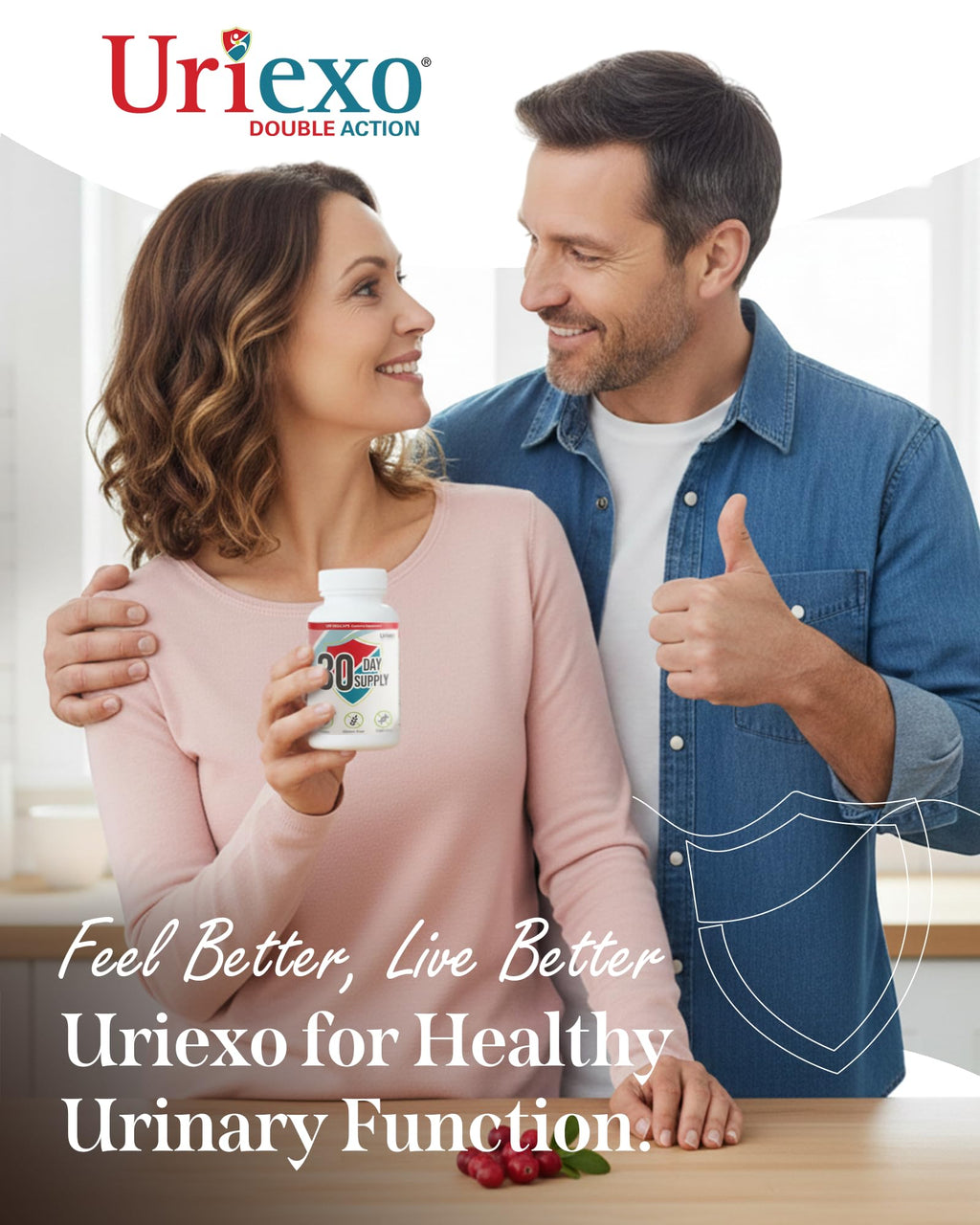 Uriexo Cranberry PACs & D-Mannose for Urinary Tract Health, 30-Day Supply