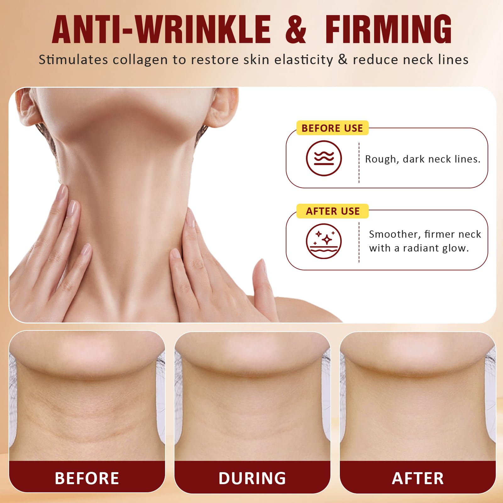 Firming Neck Cream,Roller Neck Cream for Crepey Skin Body Care Comfort,Moisturizing Body Cream,Anti-Aging and Reduces the Fine Lines and Wrinkles 4.23oz