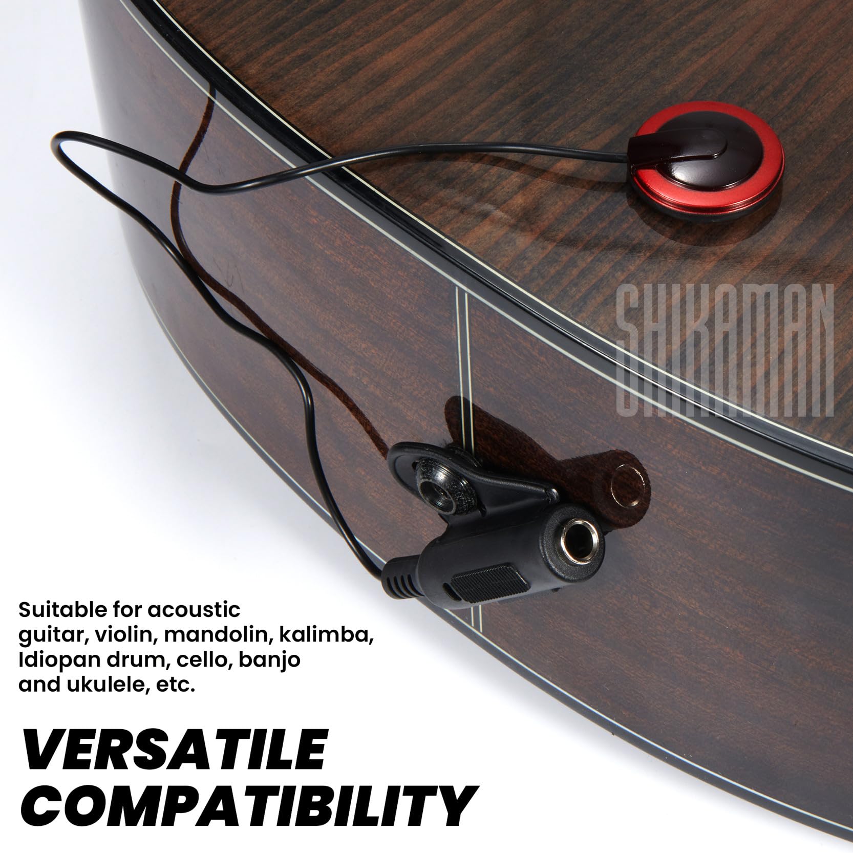 Piezo Contact Microphone Pickups for Guitar, Violin, Viola, Cello, Banjo, Ukulele, Mandolin and More (12)