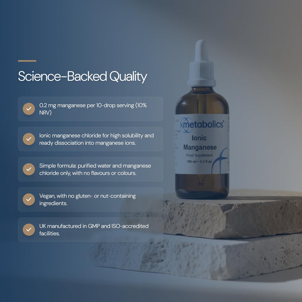 Ionic Manganese Liquid Supplement 100ml | Suitable for sublingual Consumption | Made in the UK | Nothing Added