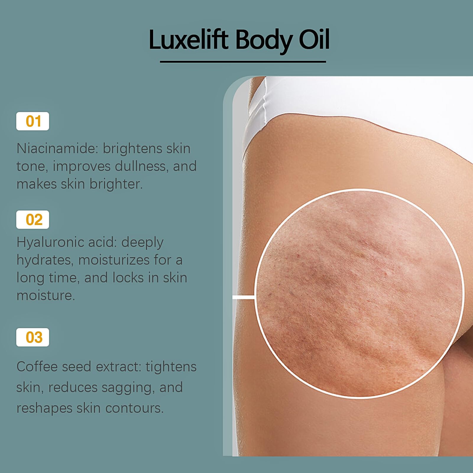 Firming Body Oil, Skin Firming Rejuvenating Oil, Skin Firming Serum, Moisturizing Body Oil for Women, Massage Oils for Scars, Wrinkles, and Stretch Marks, Deep Nourishing, Reduce Fine Lines