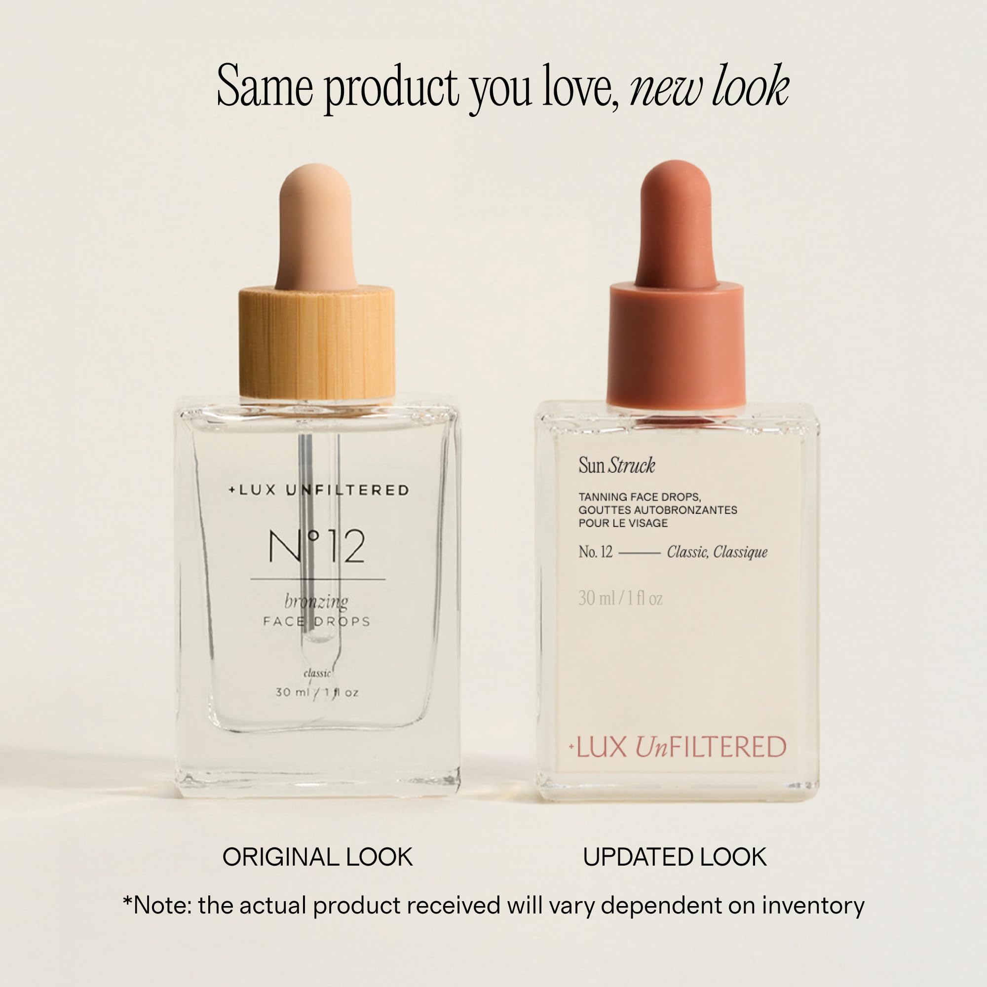 + Lux Unfiltered N°12 Sun Struck Bronzing Face Tanning Drops - Gradual Self Tanner - Natural Glow, Streak-Free, Fragrance Free - Hyaluronic Acid & Vitamin E - Vegan & Cruelty Free - Classic