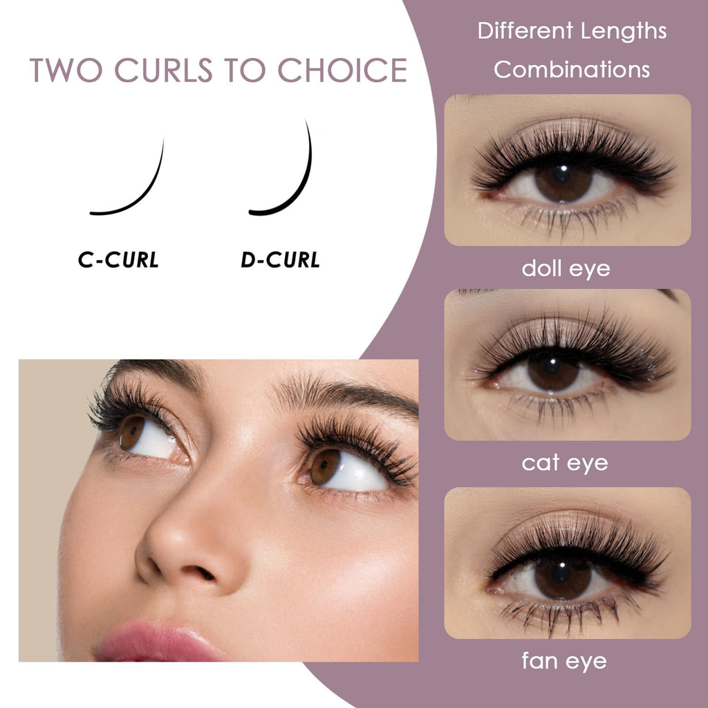 Ocean Pearl Cluster Lashes 320PCS Individual Eyelashes 30D+40D+80D+100D 4 Styles Eyelash Extensions Kit 12-20MM Lash Clusters DIY Eyelash Clusters with Super Lash Bond+Seal+Remover+Tweezer-4
