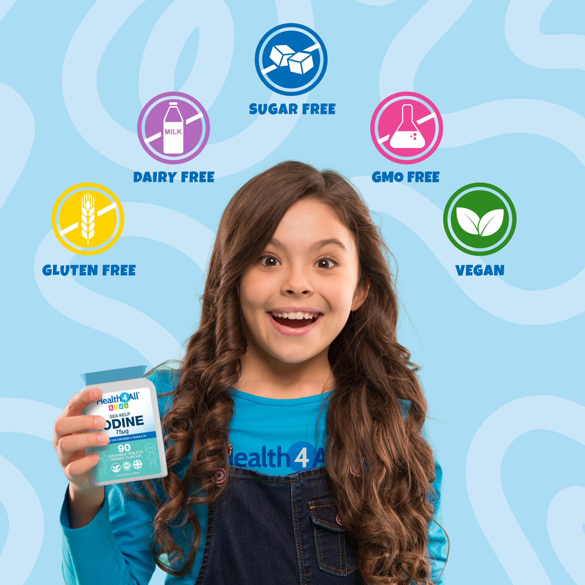 Kids Sea Kelp Iodine 75mcg 90 Chewable Tablets, Supports Learning & Growth