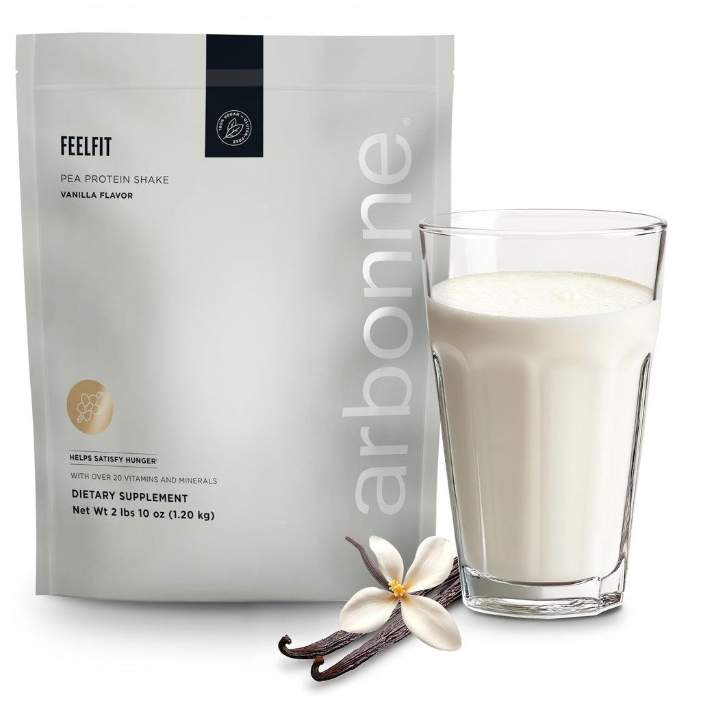Arbonne Feelfit Pea Protein Shake - Daily Supplement Powder, Vegan Protein for Support of Overall Health, Energy and Well-Being, Vanilla