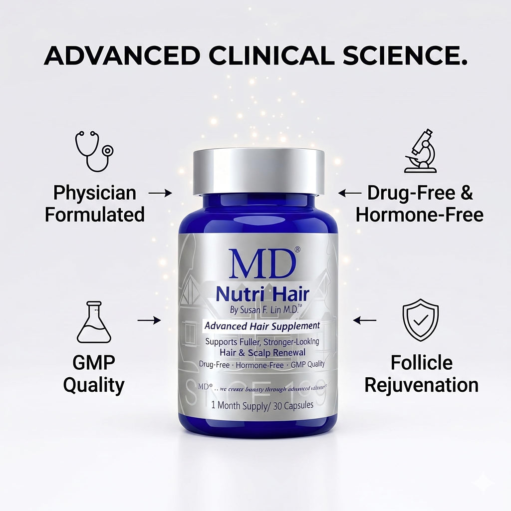 MD Nutri Hair Growth Supplement for Thinning and Hair Loss, Reduces Shedding, Lilac Stem Cells with Marine Collagen and Biotin, 30 Vegetable Capsules
