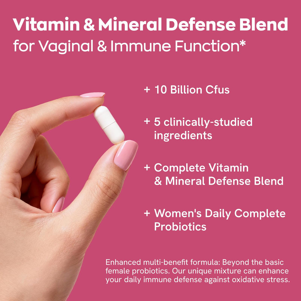 Gynable Vaginal Probiotics for Women Odor & Itch Support, Urinary | pH Balance, Female Probiotics 10 Billion CFU Lactobacillus Probiotics Blend,Selenium-Vitamin C/E/D3 Promote Immune Health, 30 Count