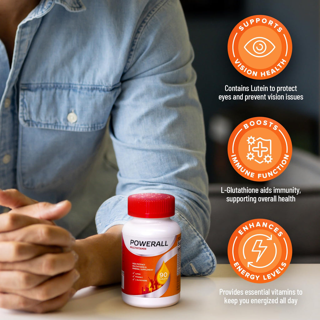 PowerAll Multivitamin Eye Vitamins with Lutein for Adults, 90 Count