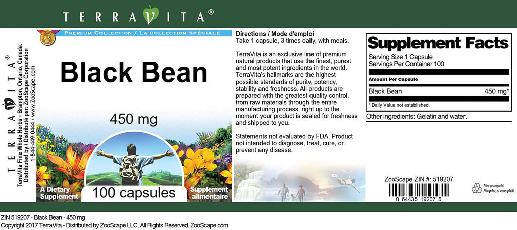 Black Bean - 450 mg (100 Capsules, ZIN: 519207) - 3 Pack