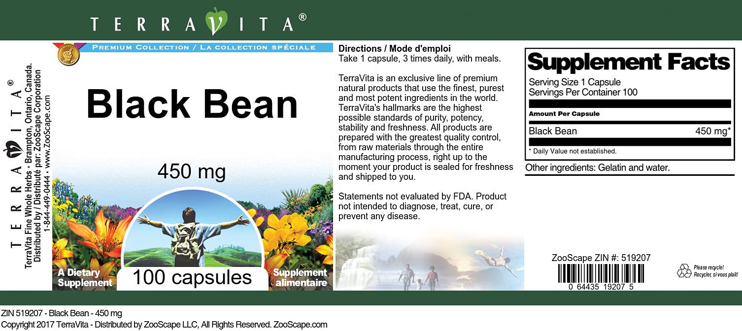 Black Bean - 450 mg (100 Capsules, ZIN: 519207) - 3 Pack