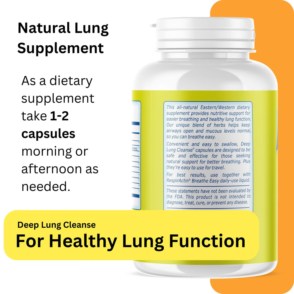 Deep Lung Cleanse 60 Veggie Caps - Herbal Respiratory Supplements for Clearer Breathing | Respiratory System Support