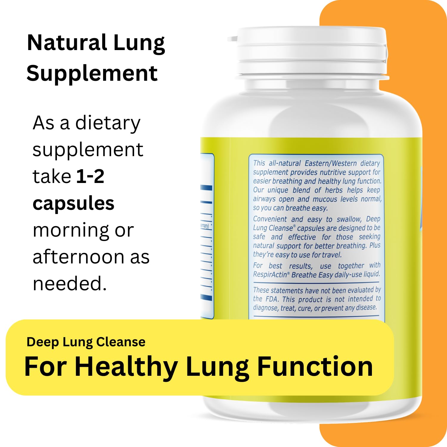 Deep Lung Cleanse 60 Veggie Caps - Herbal Respiratory Supplements for Clearer Breathing | Respiratory System Support