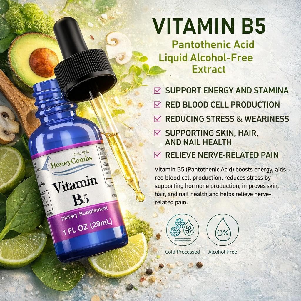 Vitamin B5 Liquid Drops Pantothenic Acid, 1oz