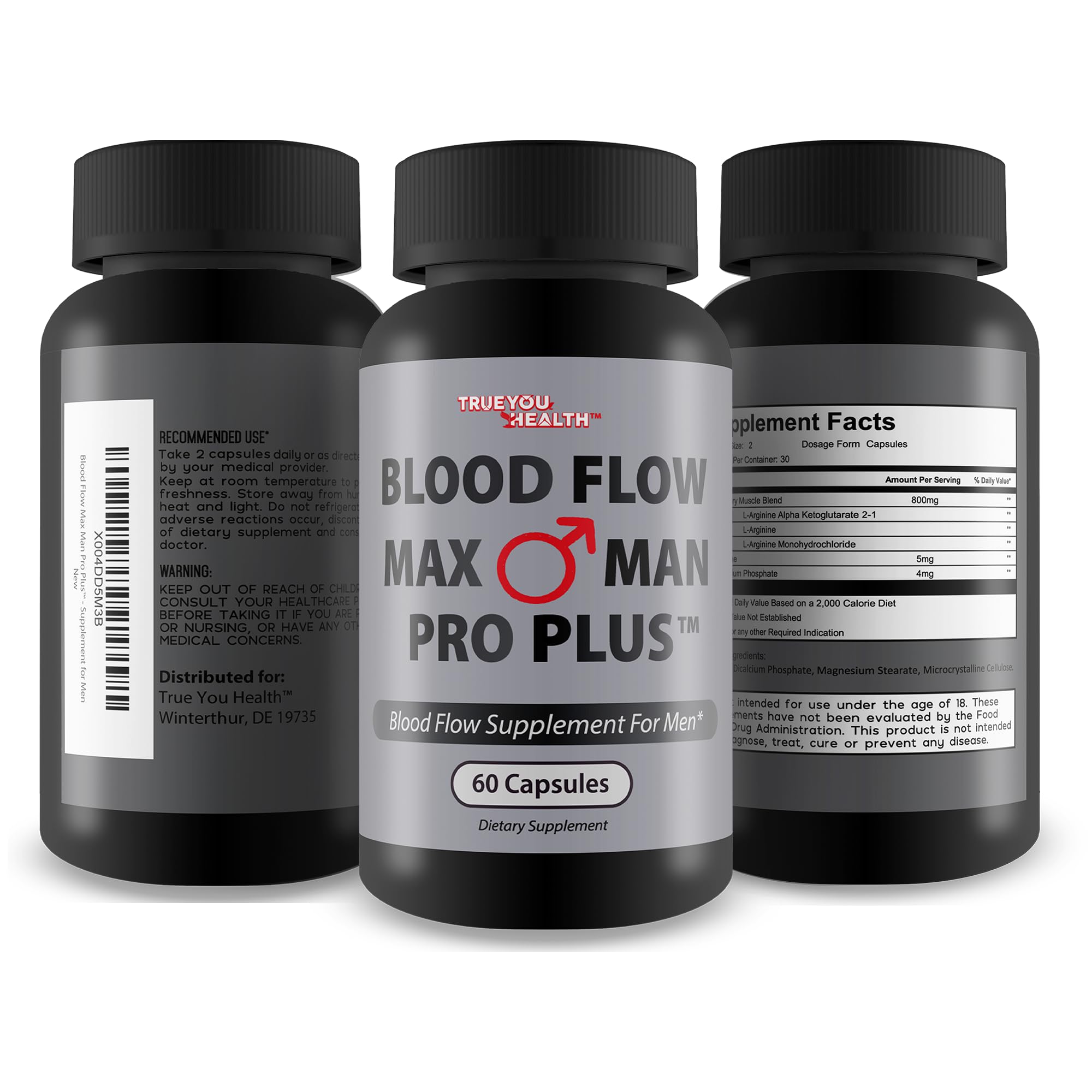 Blood Flow Max Man Pro Plus - Our Best Circulation Mens Blood Flow Supplement - Men Blood Flow Care - Healthy Blood Flow Support - Advanced Blood Flow Supplement Powder Capsules Best Blood Flow
