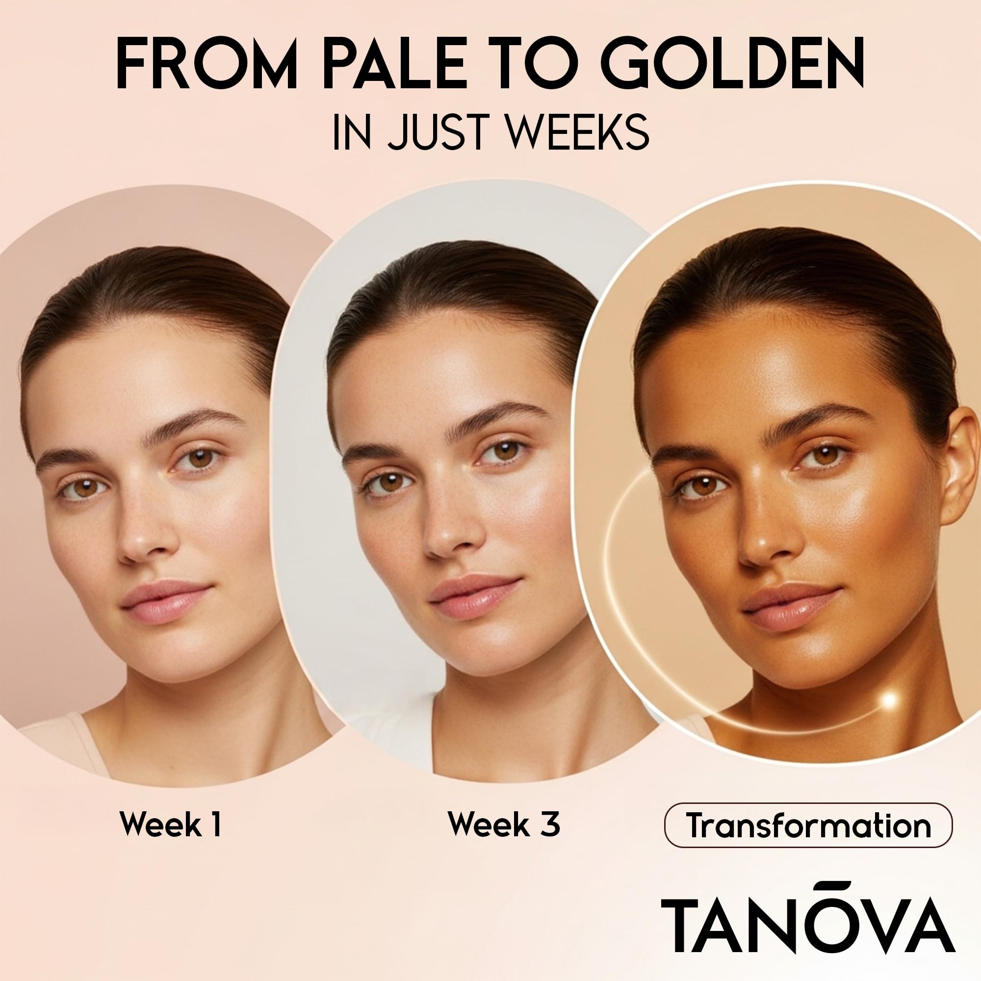 Tanova Tanning Pills – Supports a Natural Golden Glow, Radiant Skin & Anti-Aging – with Astaxanthin, L-Tyrosine, Copper & Polypodium Leucotomos – 60 Capsules