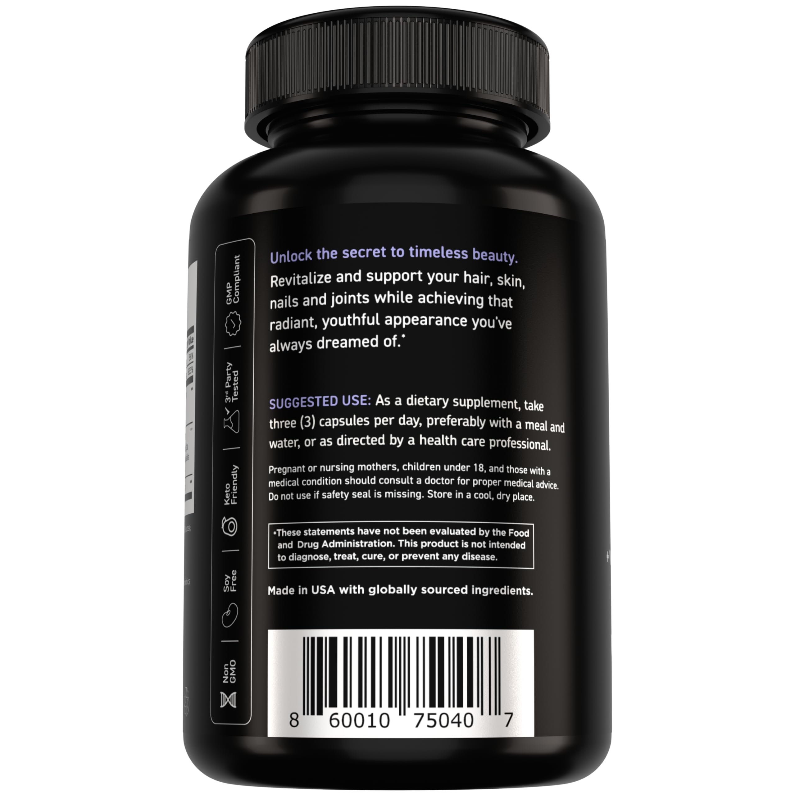Vital Vitamins Multi Collagen Complex Plus - with Biotin, Hyaluronic Acid, Vitamin C - Type I, II, III, V, X - for Women & Men - Hair, Skin, Nails Beauty Complex - 150 Capsules