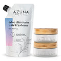 Azuna Air Freshener & Odor Eliminator for Strong Odor | 2 Room Kit Includes (2) 8 oz. Empty Luxe Glass Jars & 12 oz | Plant Powered by Australian Tea Tree Oil | Aromatherapy | Last 60-90 Days