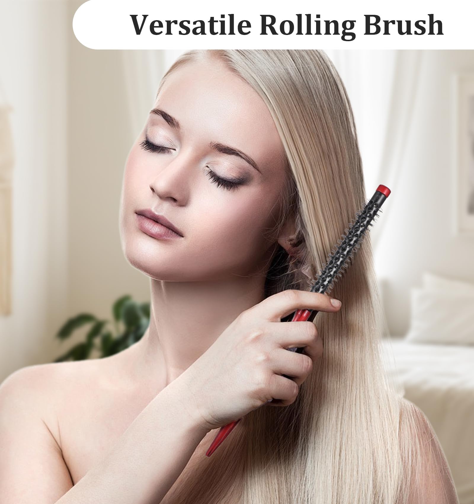 Small Round Hair Brush, Small Round Brush, Curling Brushes for Short Hair, Women Blow Dry Fine Thin Short to Medium Hairs (1.7 Cm)