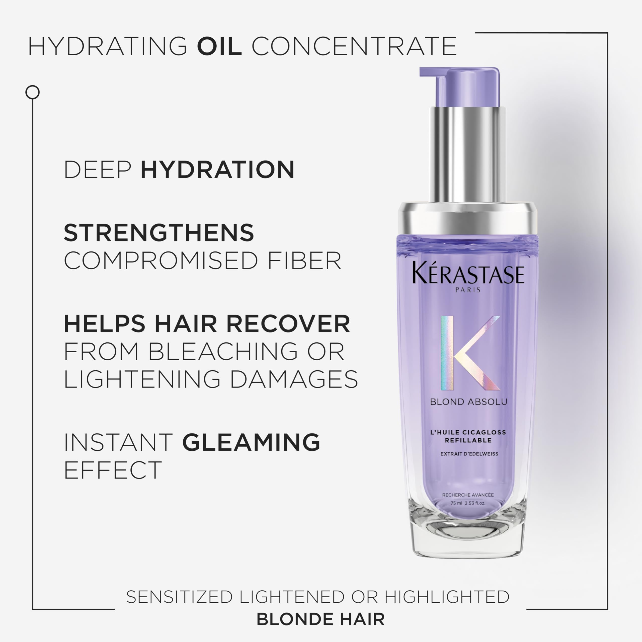 Kérastase Blond Absolu Nourishing Hair Oil, Hyaluronic Acid, 75ml