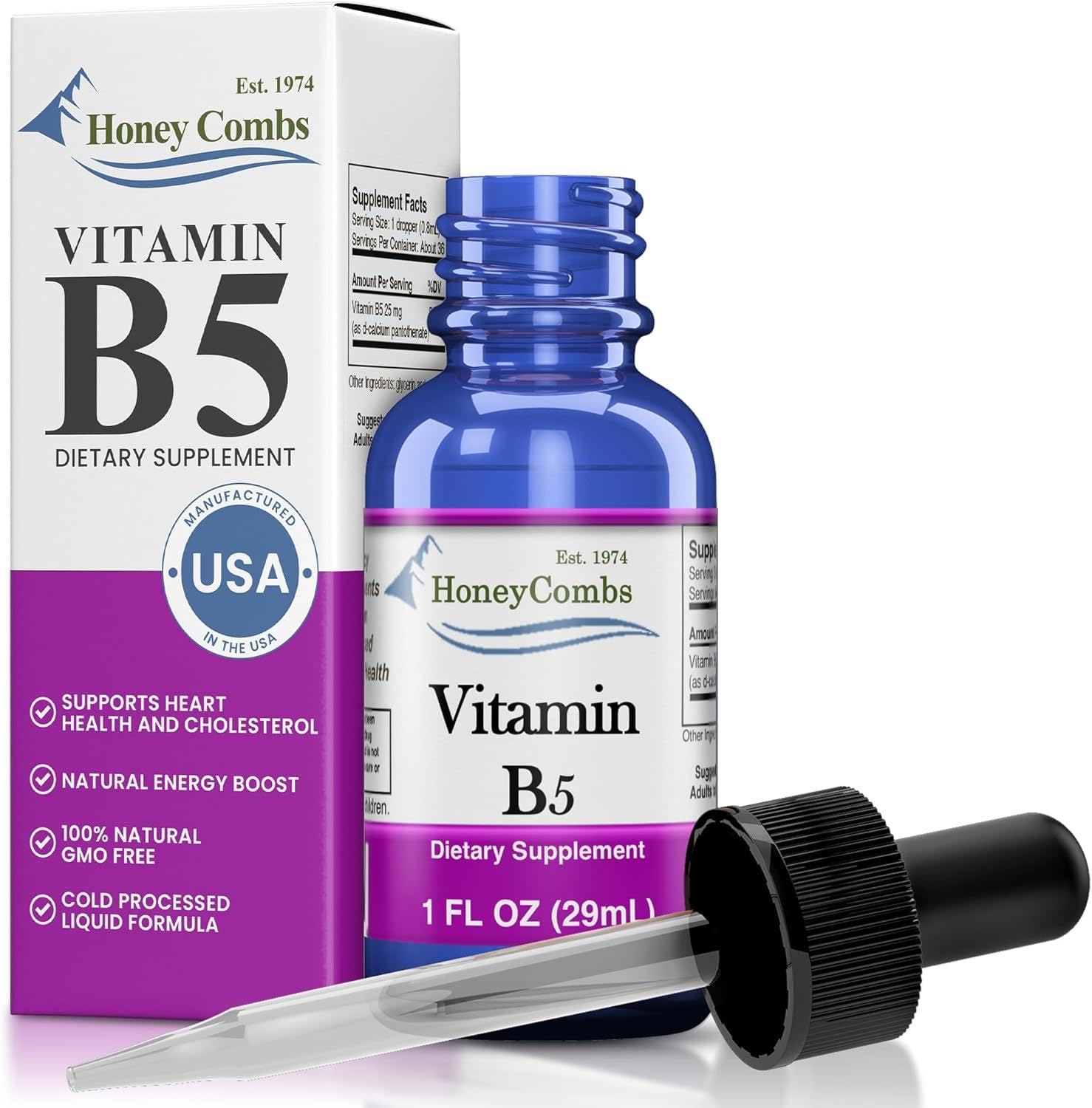 Vitamin B5 Liquid Drops Pantothenic Acid, 1oz